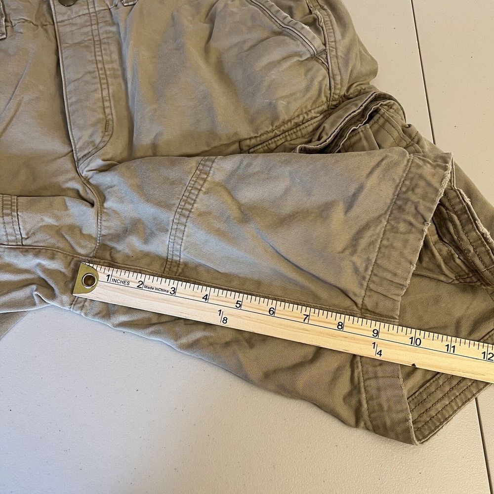 Abercrombie & Fitch Brown Thick Cotton Cargo Shorts Mens 32 Casual Military - Picture 9 of 10